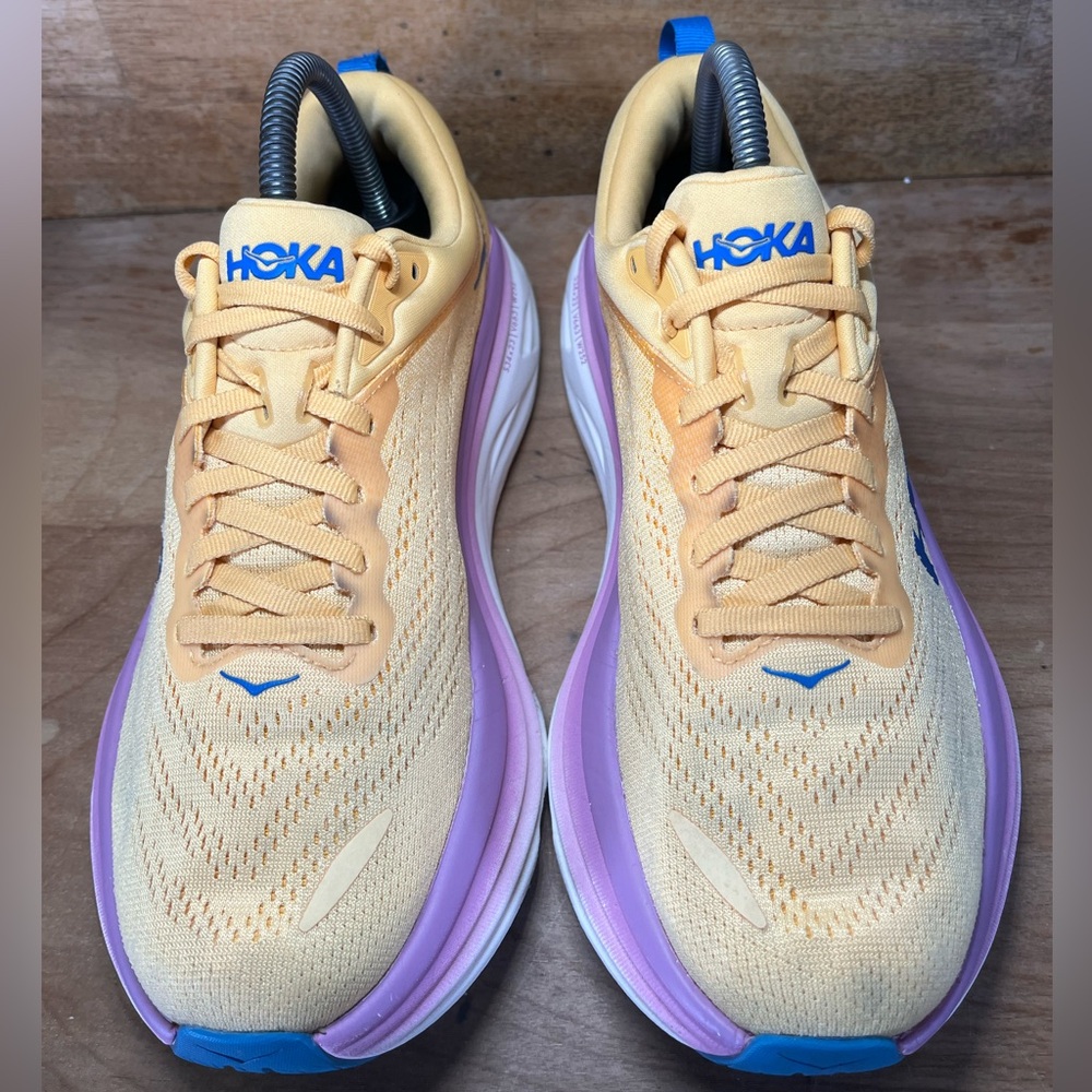 Hoka One One Bondi 8 Womens Size 8.5 Running Shoes Sneakers Impala Cyclamen - Picture 3 of 13
